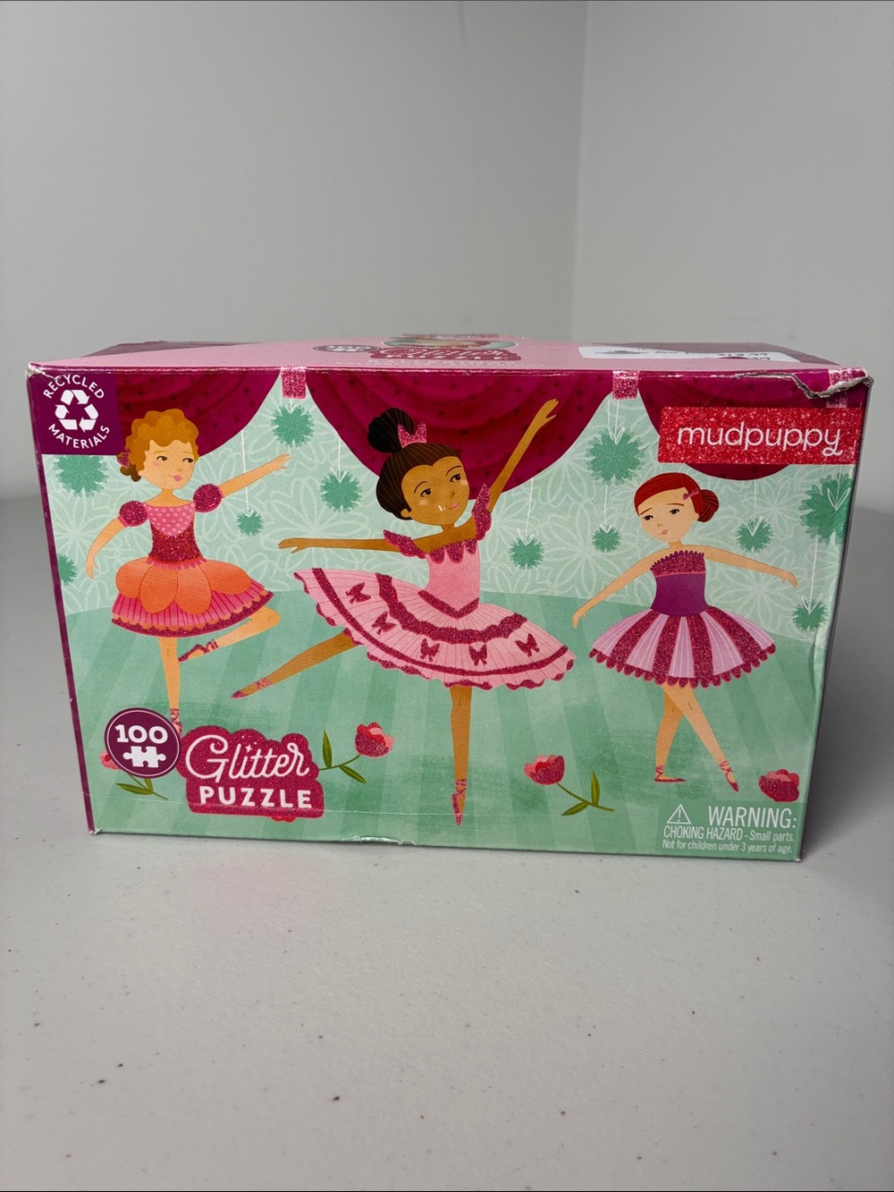Mudpuppy Pink Ballerina Glitter Puzzle - 100 Pieces